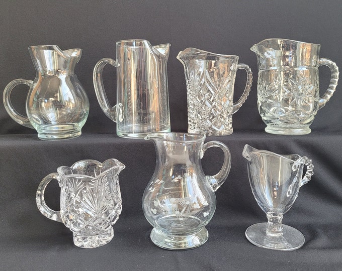 Small Pitchers CHOOSE ONE Glass Pitchers Creamers Vintage Creamers