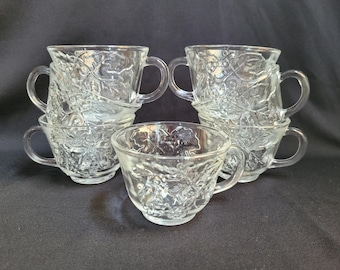 Vintage punch bowl cups ONE Embossed Grapevine Punch Bowl Cups  Replacement cups Partyware glass cups party cups