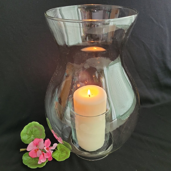 Glass Hurricane Shades Candle cover Large Glass Candle holders -Elegant candle covers Vintage hurricane shades tabletop candle display