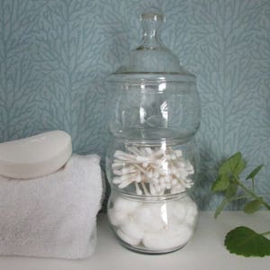 Princess House Heritage stacking glass ware candy container vintage Princess House 3 tier jars vintage glass collections etched glass jars