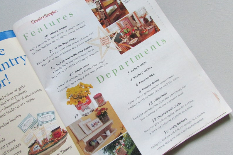 5 Country Sampler Magazines 2000 S Primitive Home Decor Etsy