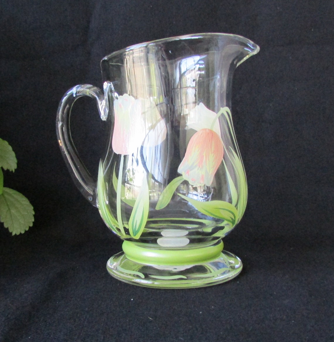 Princess House SMALL Glass Pitchers Cottage Tulip Pitchers Etsy