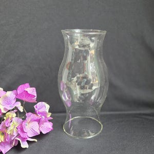 Vintage Glass Hurricane Shade ONE vintage candle shades clear glass replacement shades candle covers 8.75 inch glass shades