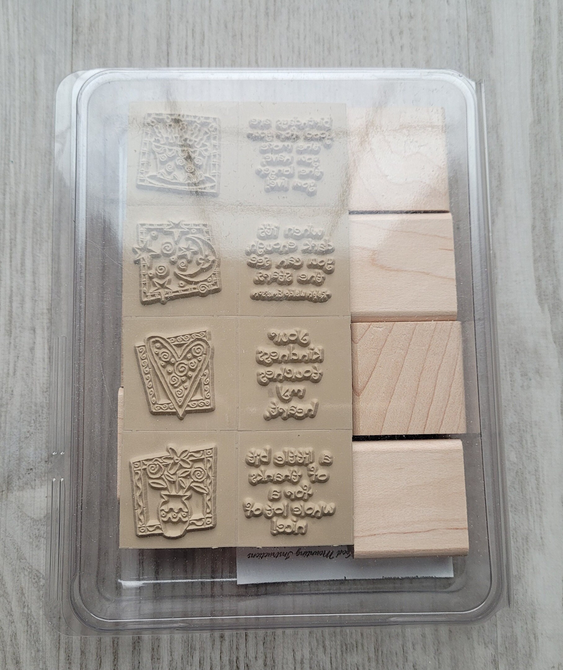 Stampin up Wood Mount Rubber Stamp Sets - on Angel Wings Stamps Quick ...