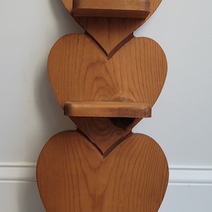 Vintage Heart Shelf Wood Shelf With Hearts Wall Decor Display Shelf ...