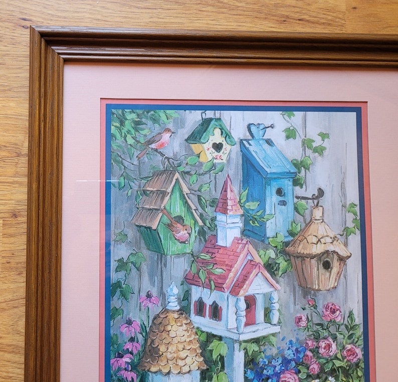 Birdhouse Art Homco Wall Decor Framed Art Home Interiors Etsy