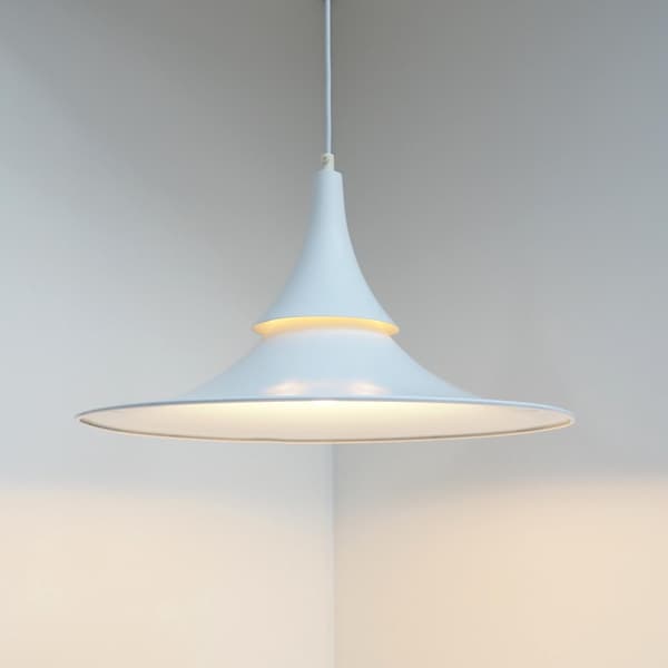 Stylish white pendant from Hamalux - Danish design from the 1970s