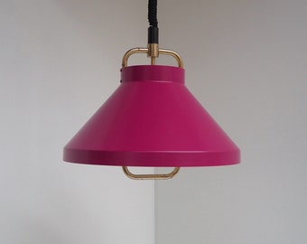 Pink version of the well known Tarok pendant designed by Jo Hammerborg for Fog Morup, 1970s