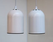 Pair of white pendants from the Danish company ES Horn - Danish design from the 1970s