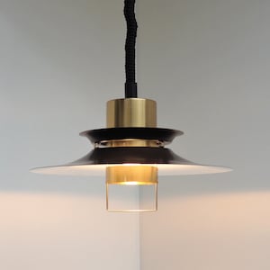 Stylish brown pendant with top made in solid brass made by Vitrika, Danish vintage design from the 1960s