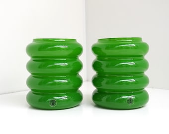 Set of 2 green Ikea vases designed by Anne Nilsson - vintage decor from the 2000s