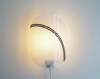 Vintage wall lamp made in white & black acrylic - cool design from the 1980s