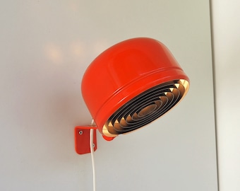 Orange Pop Art wall lamp designed by Börje Claes, Swedish design made during the 1970s