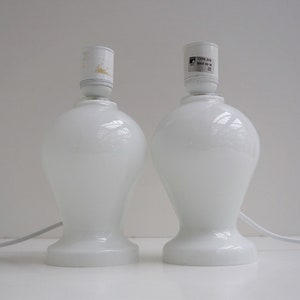 Stunning set of table lamps made in white glass - Danish design from company Horn, 1980s