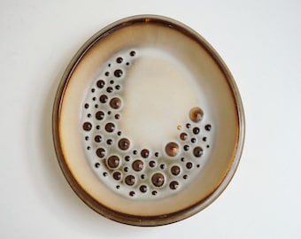 Bol Søholm « Tudse » en glaçure beige et brun conçu par Einar Johansen - conception danoise de poterie des années 1960