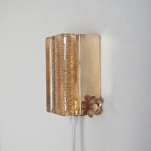 Beautiful Atlectic brass and glass sconce from the Danish company Vitrika, 1960s