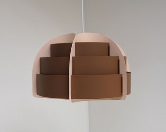 Lars Schiøler pendant in beige and brown plastic - rare model from Danish company Høyrup Plast, 1970s