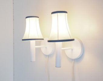 Pair of 2 white wall lights from Danish company Darø made during the 1970s - 1980s