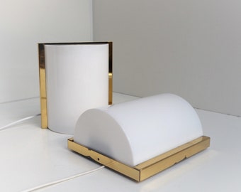 Elegant pair of brass sconces with acryllic shades made by Norwegian Høvik during the 1960s - 1970s