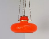 Orange glass pendant made by Vitrika - rare Danish design from the 1960s