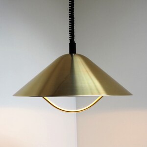 Classic brass colored pendant in organic shape lovely design from Lyfa / Fog & Morup, 1960s image 2