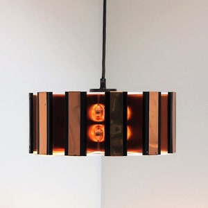 Rare and outstanding pendant made in copper and acrylic Danish design from Werner Schou, 1960s image 1