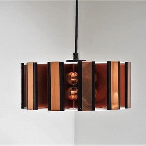 Rare and outstanding pendant made in copper and acrylic Danish design from Werner Schou, 1960s image 3