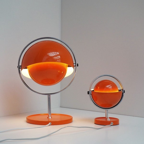 Rare pair of Moon Light table lamp by Brylle & Jacobsen, Quality System - Danish space age design, 1970s