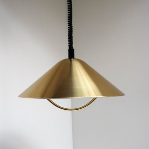 Classic brass colored pendant in organic shape lovely design from Lyfa / Fog & Morup, 1960s image 1