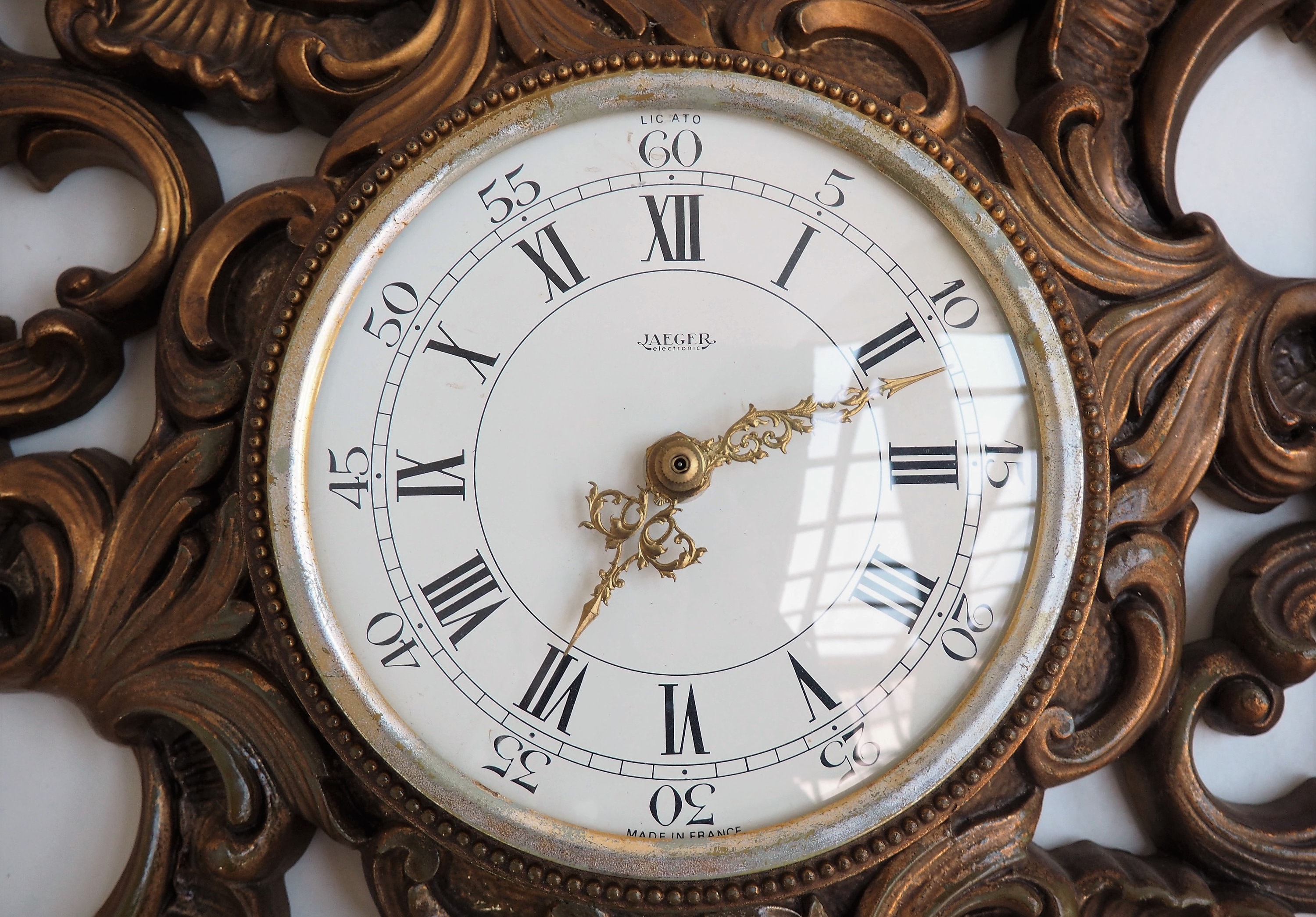 Stunning Jaeger Wall Clock Made in Bronze Gilded Plastic Etsy