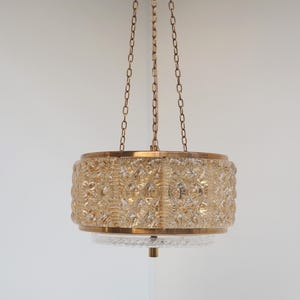 Beautiful Galla pendant made in glass & brass, Danish vintage design from Vitrika, 1960s