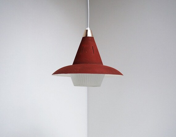 Metal Pendant With White Glass Shade 