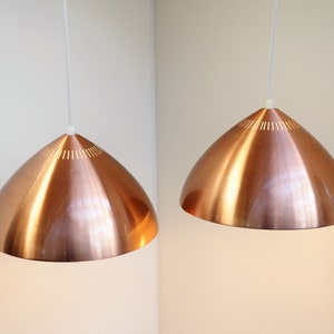 Pair of vintage pendants in copper look - Danish vintage design from the 1960s