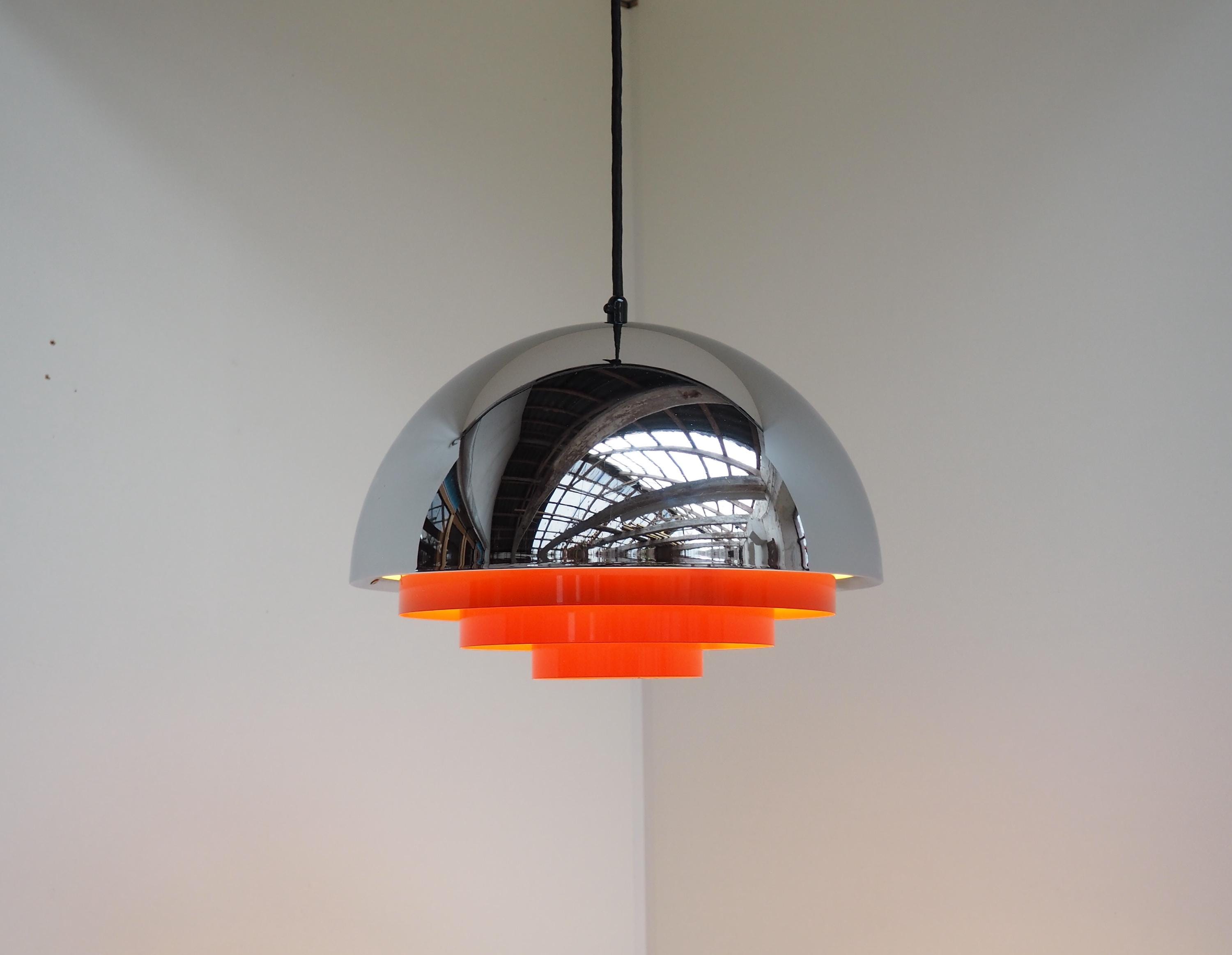 Chrome Milieu Midi Pendant Designed Jo Hammerborg for Fog & Mørup