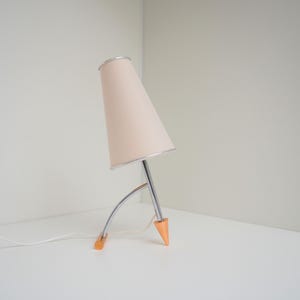 Stunning chrome and copper table lamp with fabric shade from Studio Italia design