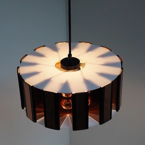 Rare and outstanding pendant made in copper and acrylic Danish design from Werner Schou, 1960s image 5