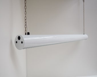 1 of 2 white Pipeline tube lamps designed by Ole Pless made by Nordisk Solar, Danish design from the 1980s