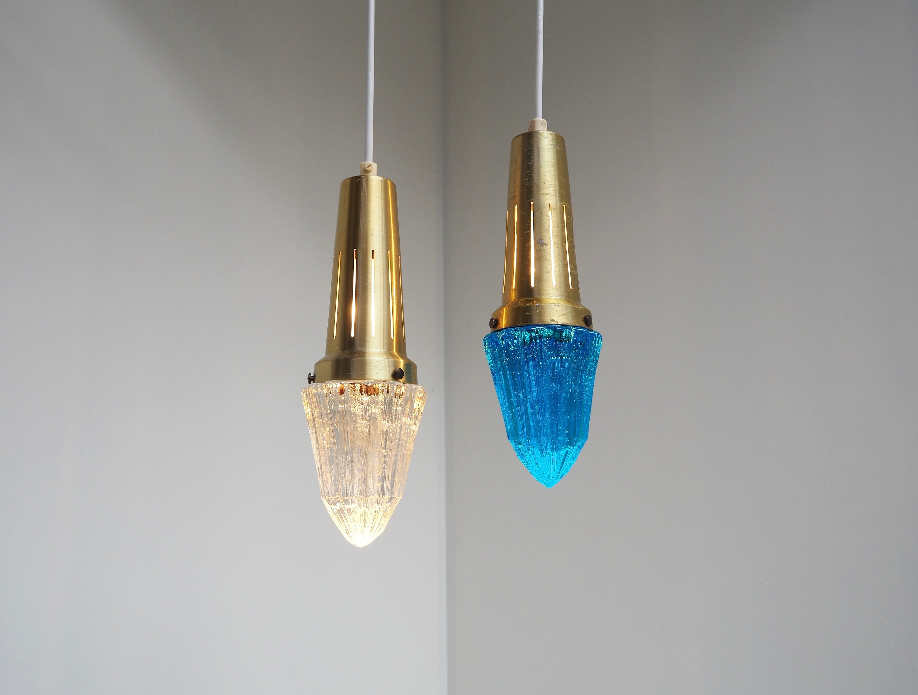 of & Clear Glass Decoration Lights With Brass Etsy Israel