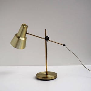 Lovely brass table lamp from the Danish company called MS Belysning, vintage design from the 1960s