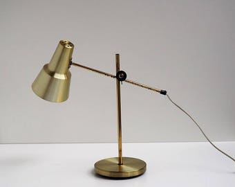 Lovely brass table lamp from the Danish company called MS Belysning, vintage design from the 1960s