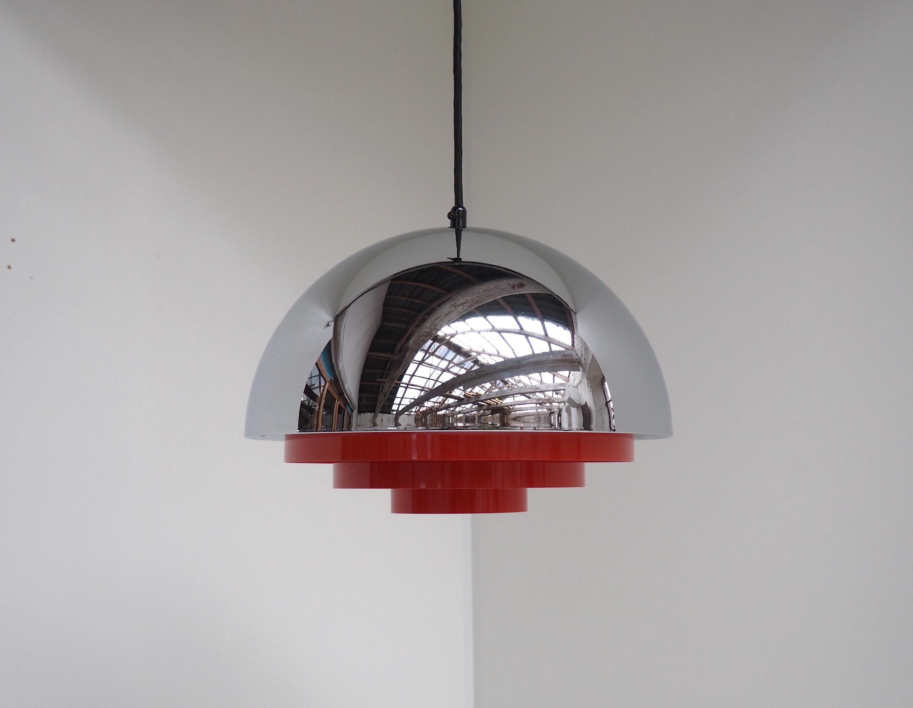 Chrome Milieu Midi Pendant Designed Jo Hammerborg for Fog & Mørup