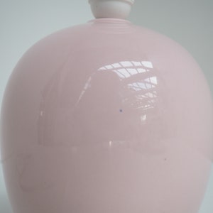 Pink ceramic table lamp with Caprani floral shade Danish lighting design from the 1990s image 10