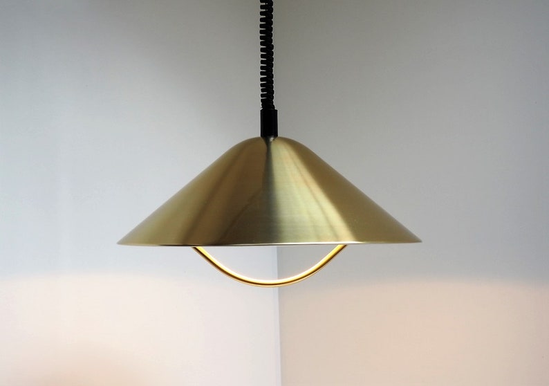 Classic brass colored pendant in organic shape lovely design from Lyfa / Fog & Morup, 1960s image 2