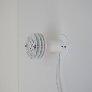 White minimalist wall lamp made by ABO Randers, Danish vintage design from the 1970s - 1980s