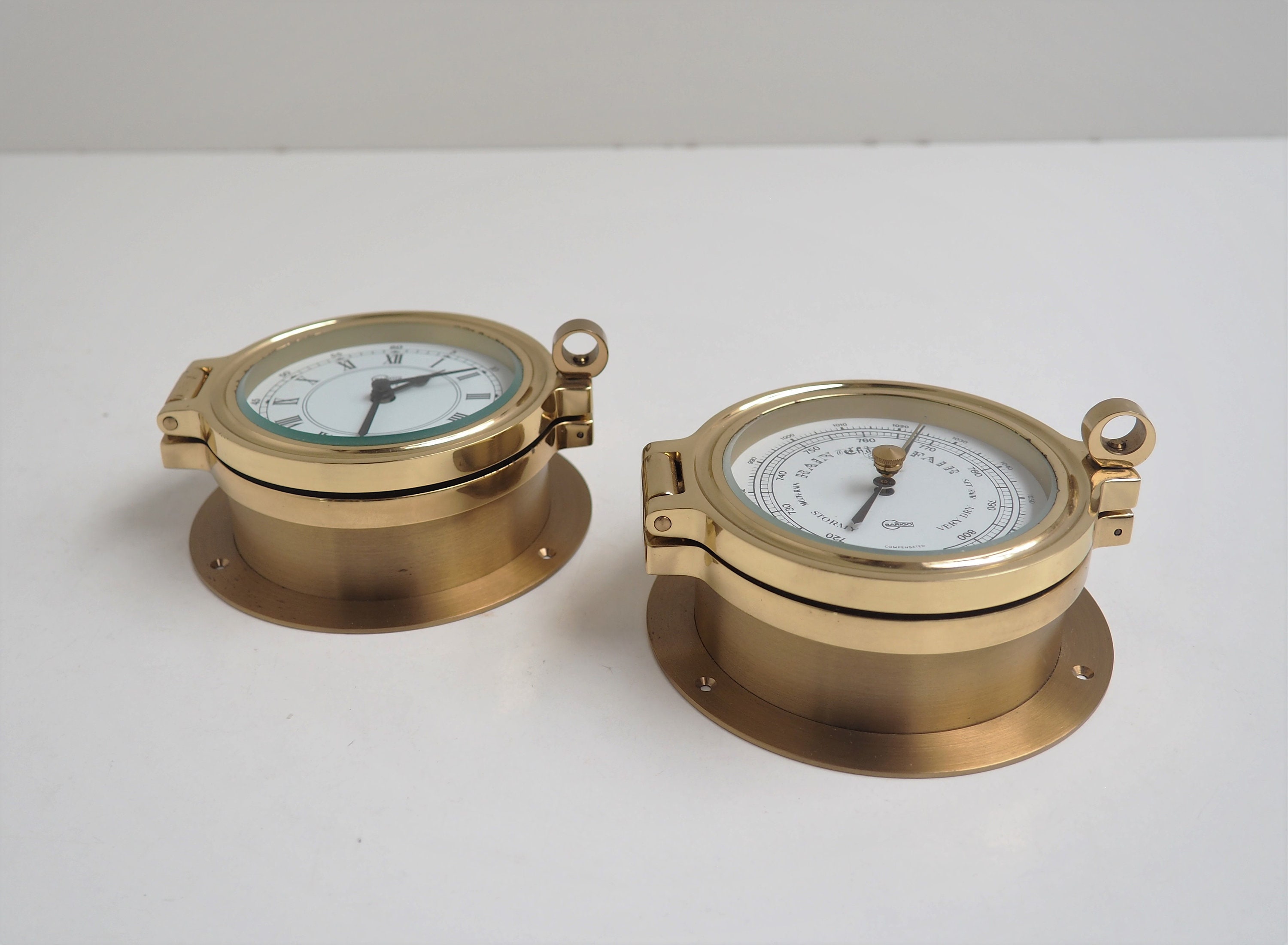 Set of 4 Maritime Brass Clock Vintage Navigation Barigo Germany Ships  Nautical