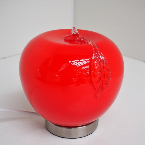 Modern apple glass table lamp from Prisma Leuchten, great German design from the 2010s