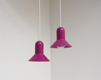 Pair of Pink Pendant Lights - 1980s Danish Nordlux Design