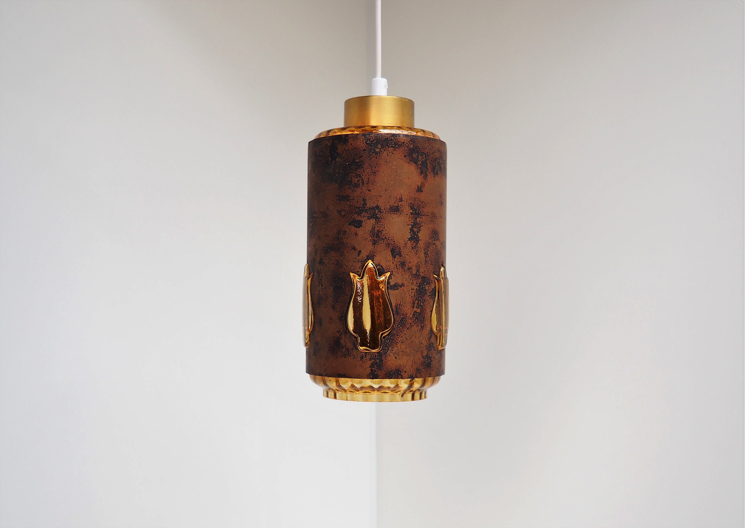 RESERVED - Nanny Still pendant made in glass and copper