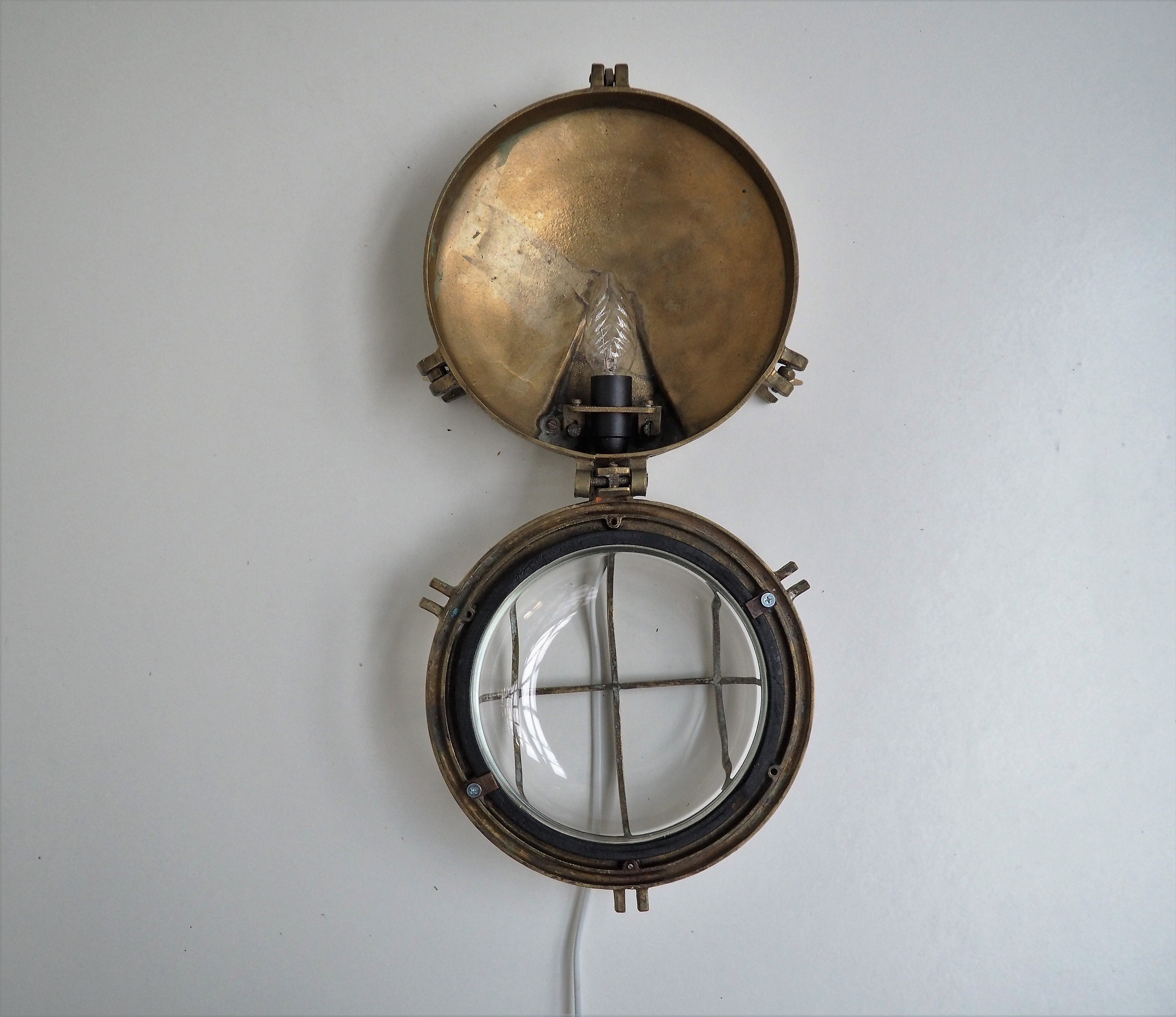 Applique Murale Maritime Laiton – Style Vintage Avec Abat-Jour Et Boîte De Jonction