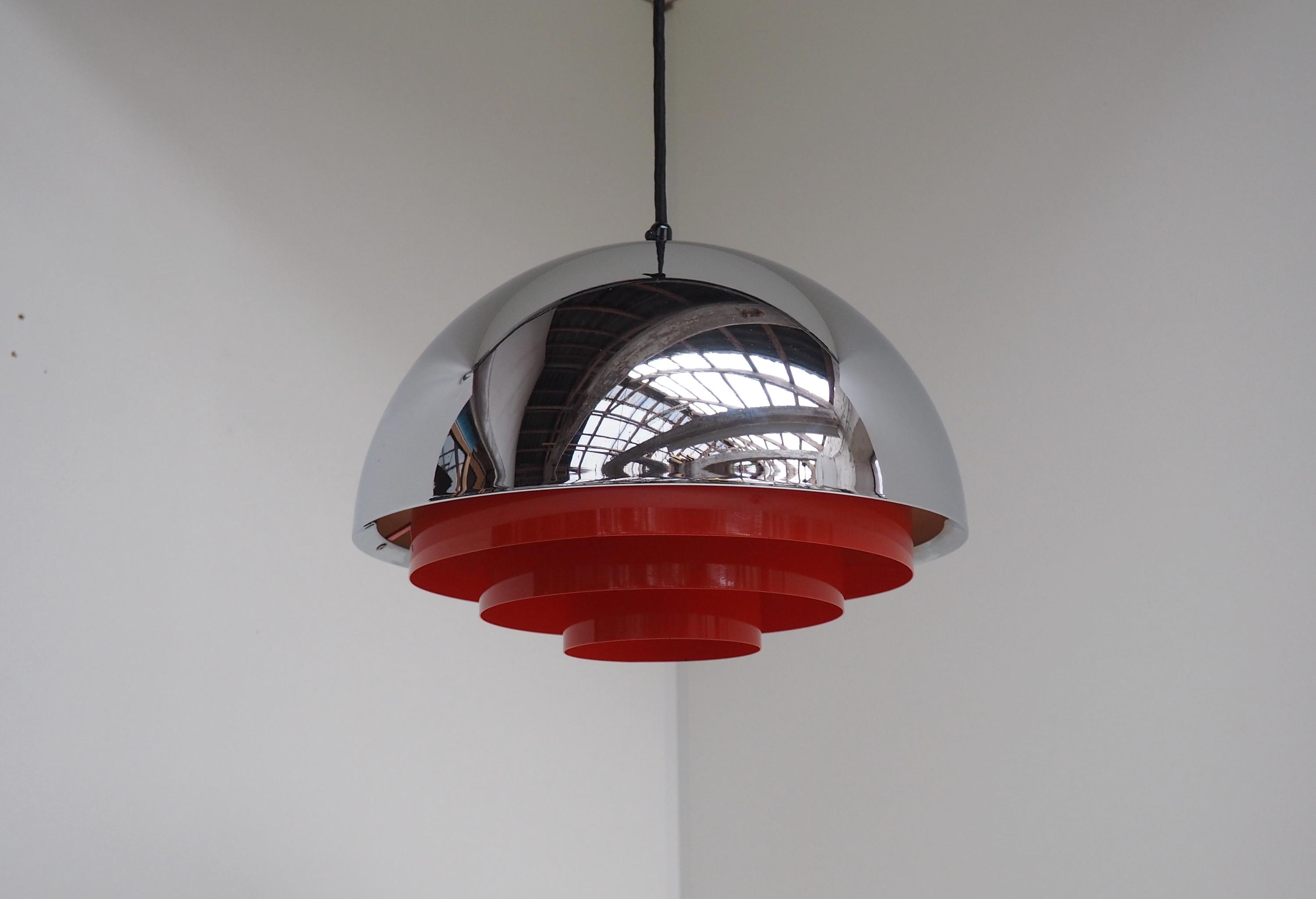 Chrome Milieu Midi Pendant Designed Jo Hammerborg for Fog & Mørup